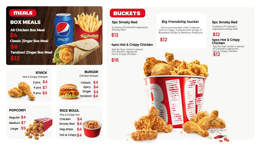 chicken combo offer menu boards