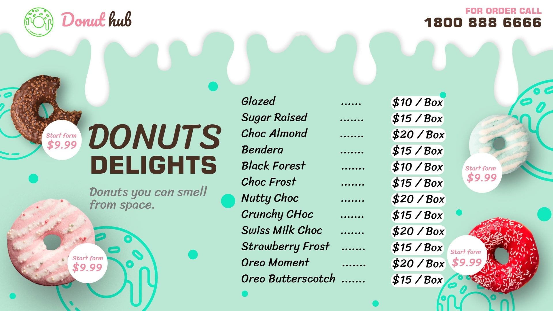 donuts digital display menu
