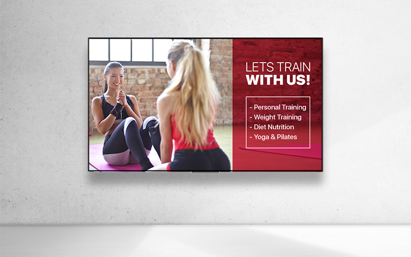 engage with gym members using digital signage