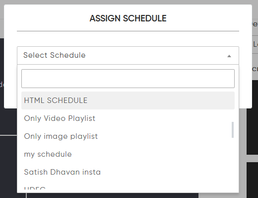 assign schedule to each zone