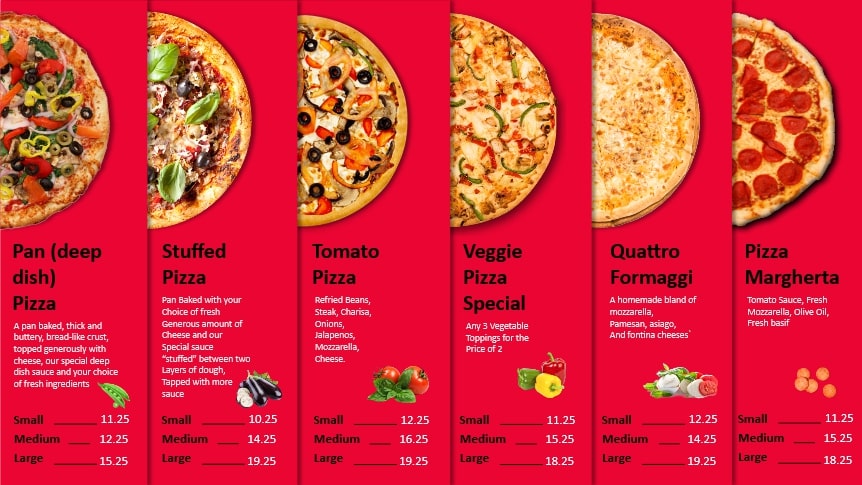 pizza outlet menu