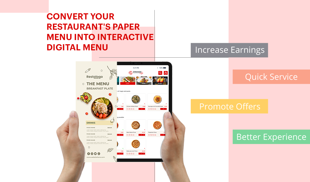 convert your paper menu into digital menu