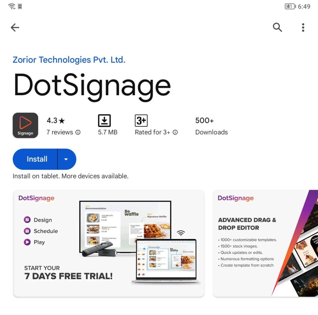 download dotsignage from play store