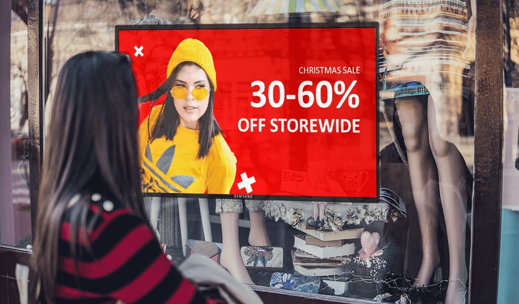 retail store offer outside digital signage display