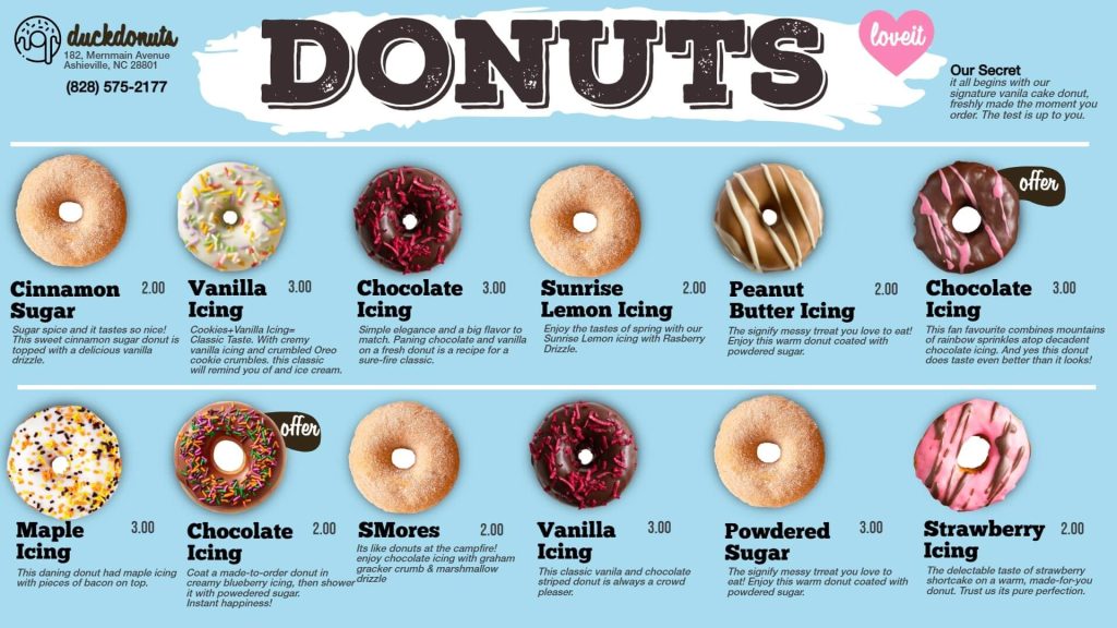 donuts offer promotion menu
