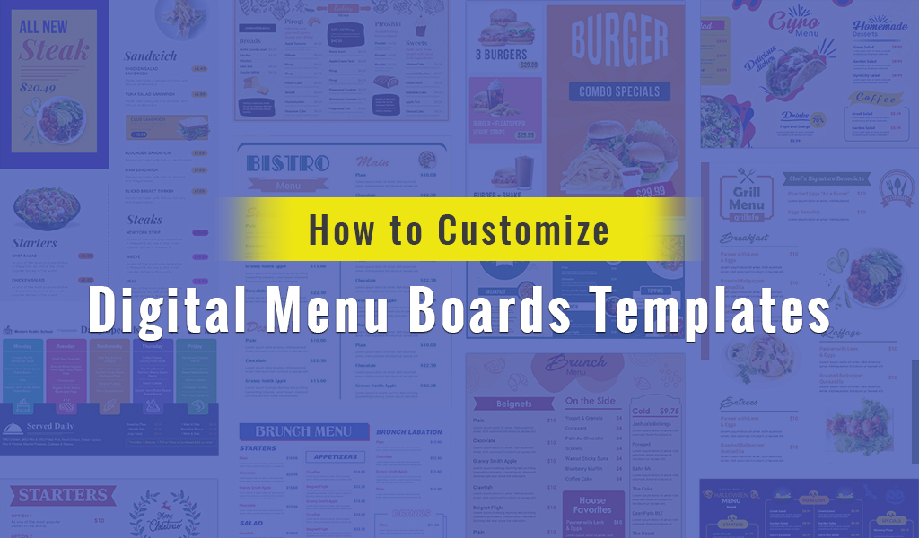 how to customize digital menu boards template