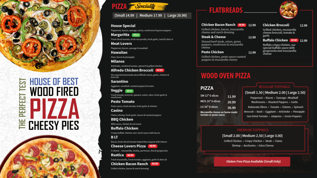 pizza digital menu