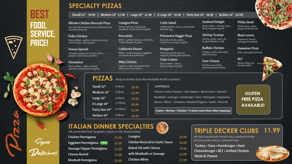 pizza speciality digital menu