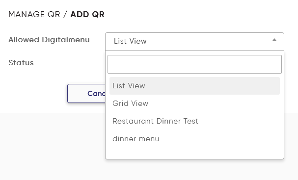 choose your restaurant menu
