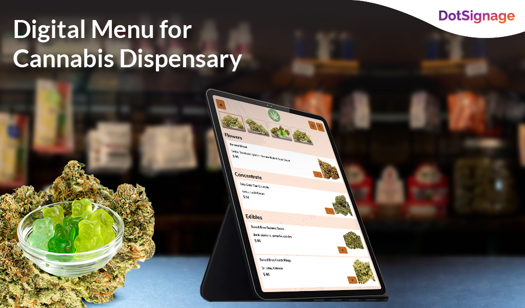 digital menu for cannabis dispensary