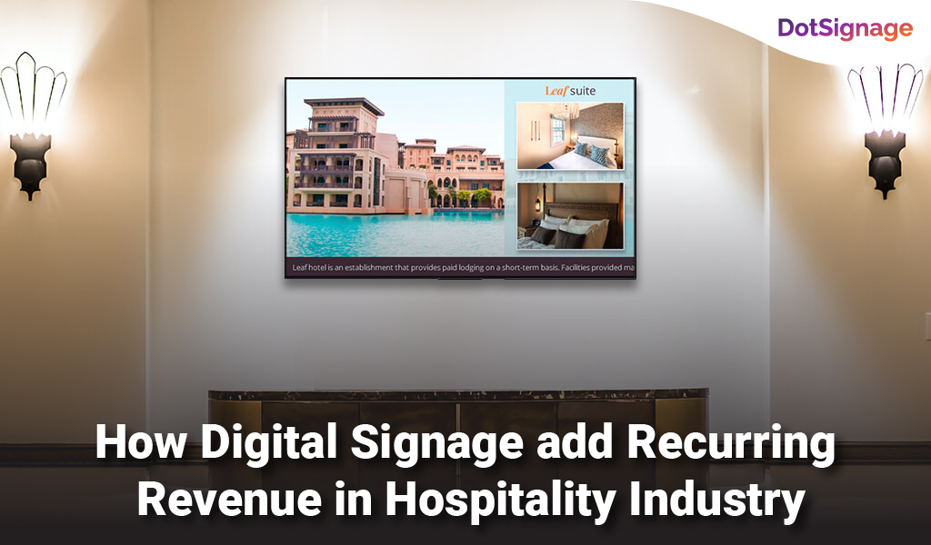 how digital signage add recurring revenue in hospitality industry