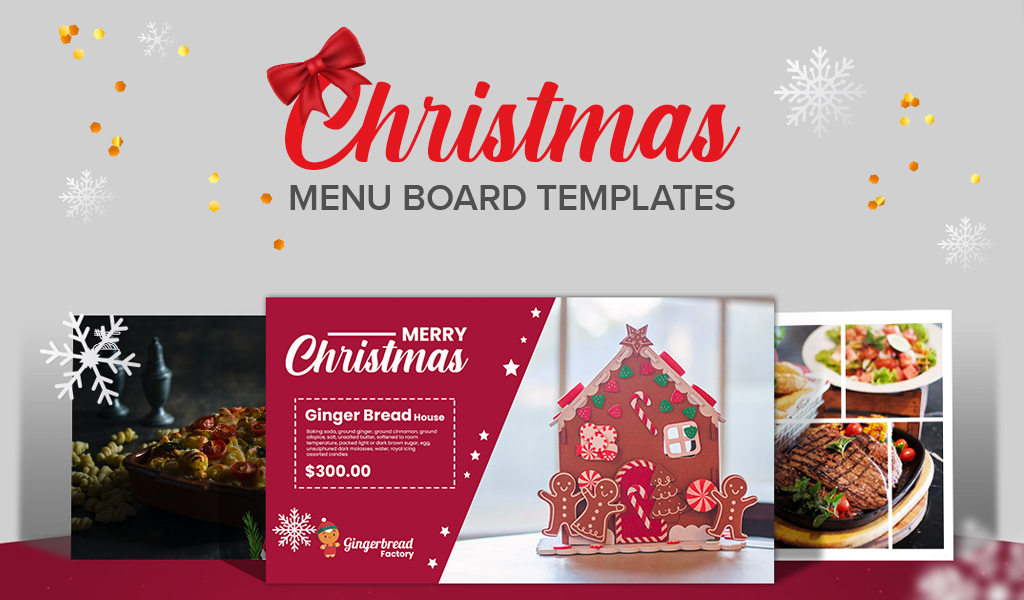 free christmas menu board templates for restaurant