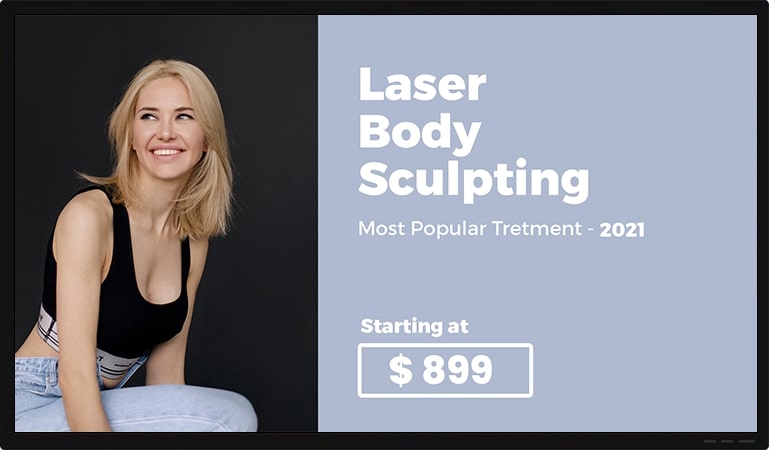 laser body treatment advertise display on signage
