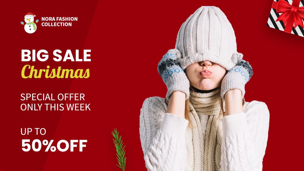 christmas winter sale signage template