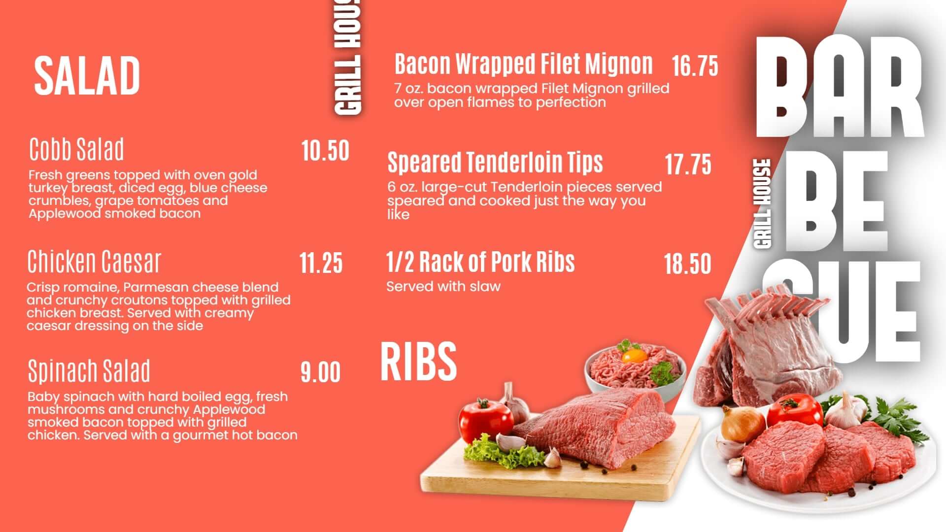 barbeque menu boards template
