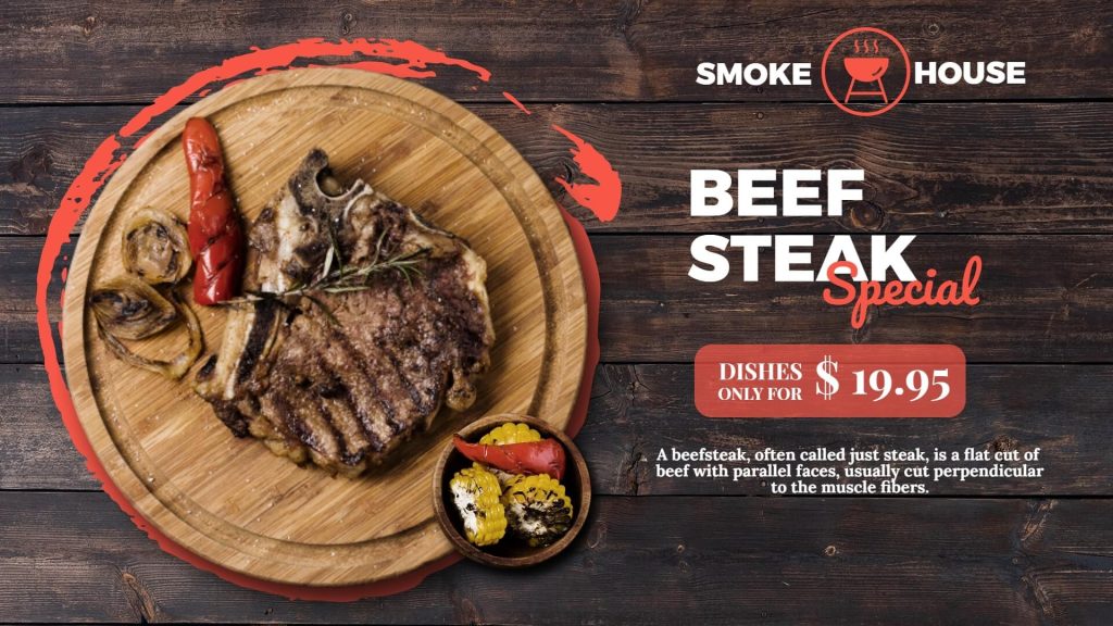 beef steak menu boards