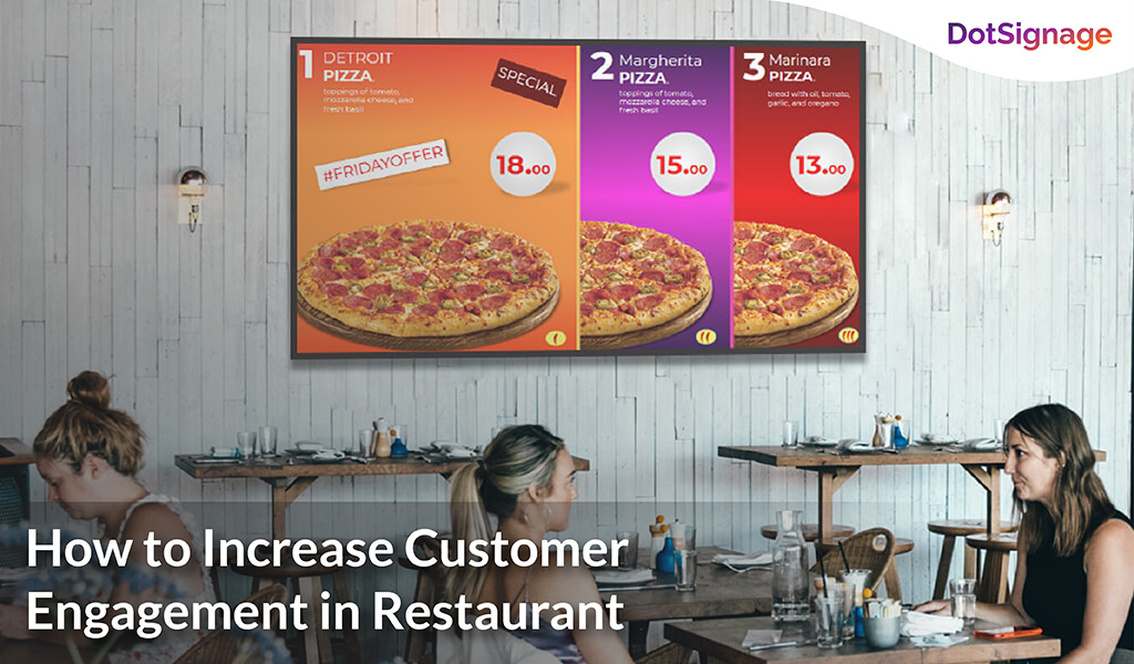 digital signage in restaurant to increase customer engagement