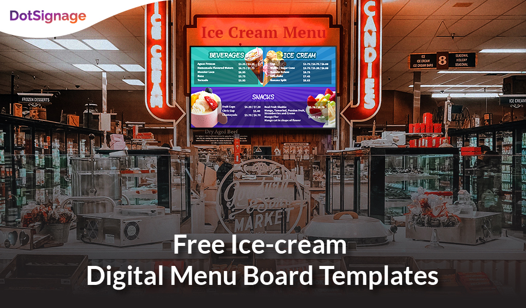 free ice cream digital menu board templates