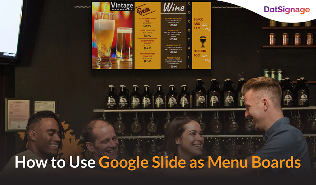 google slide template for digital menu boards