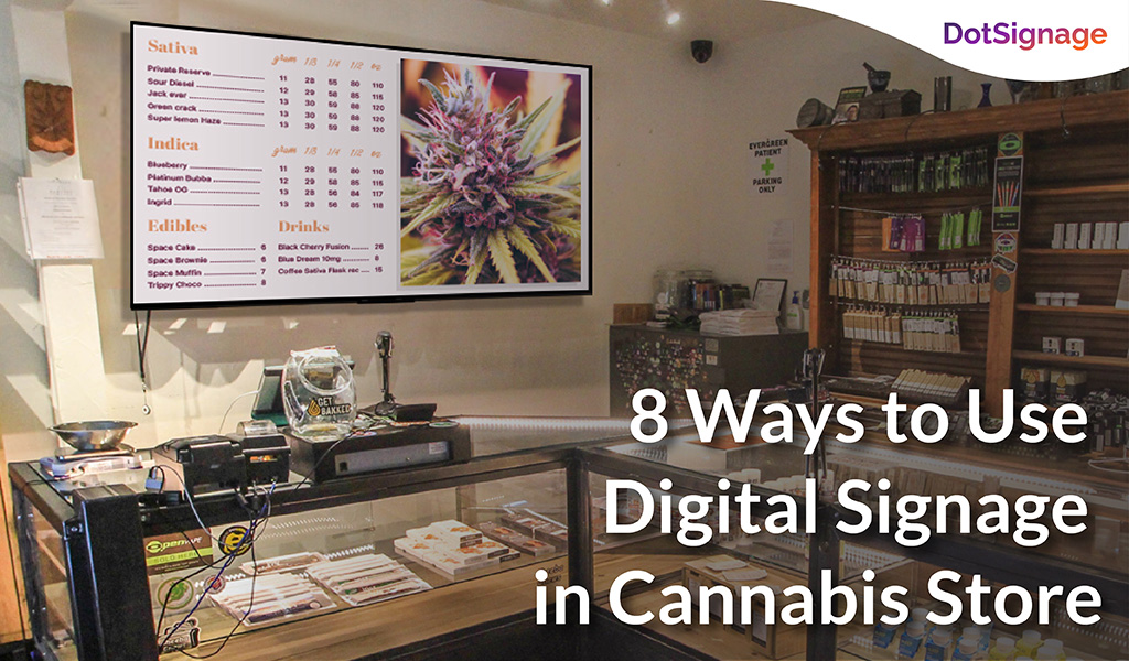 use of digital signage in cannabis dispensaries