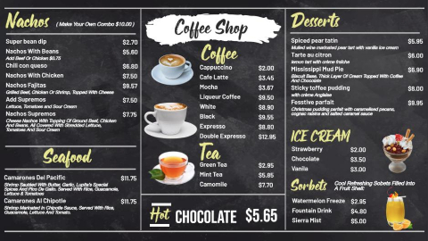 coffee shop menu chalkboard theme