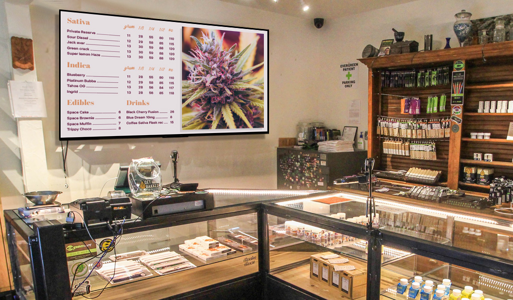 cannabis store digital menu templates