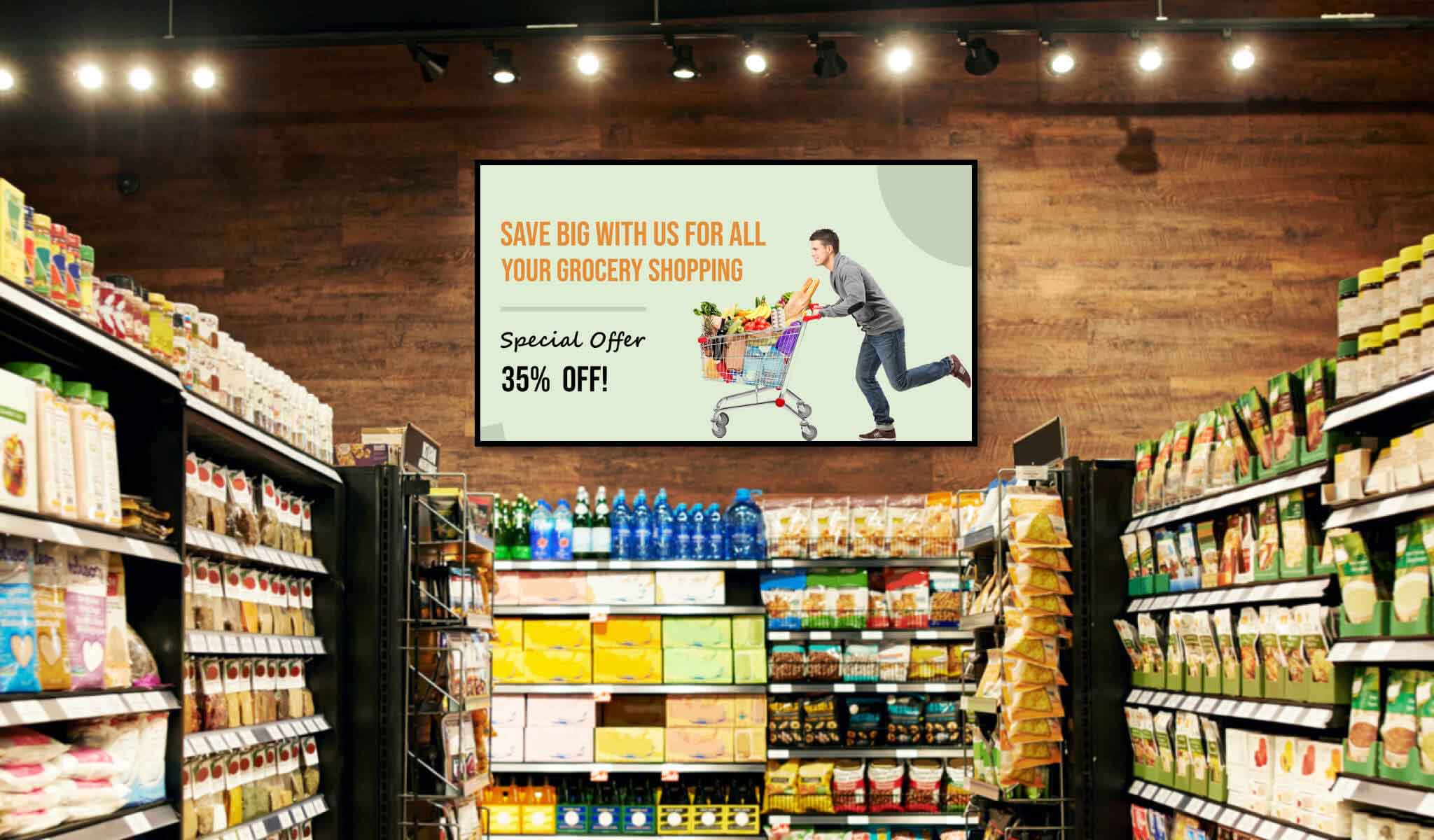 digital signage for grocery store