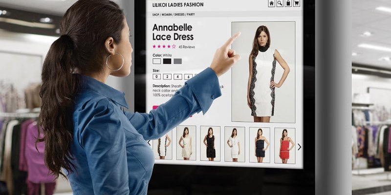 interactive touch screen kiosk for shopping