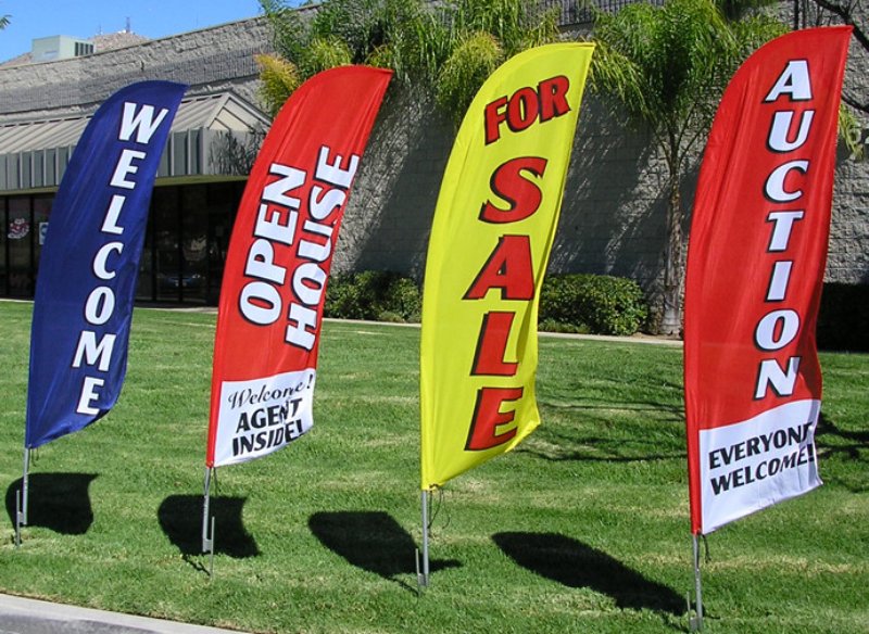 store banners and flags