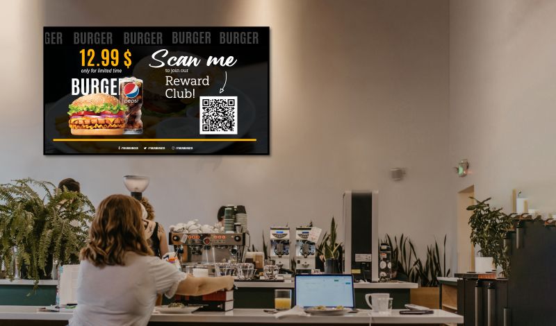 tv screen burger menu boards