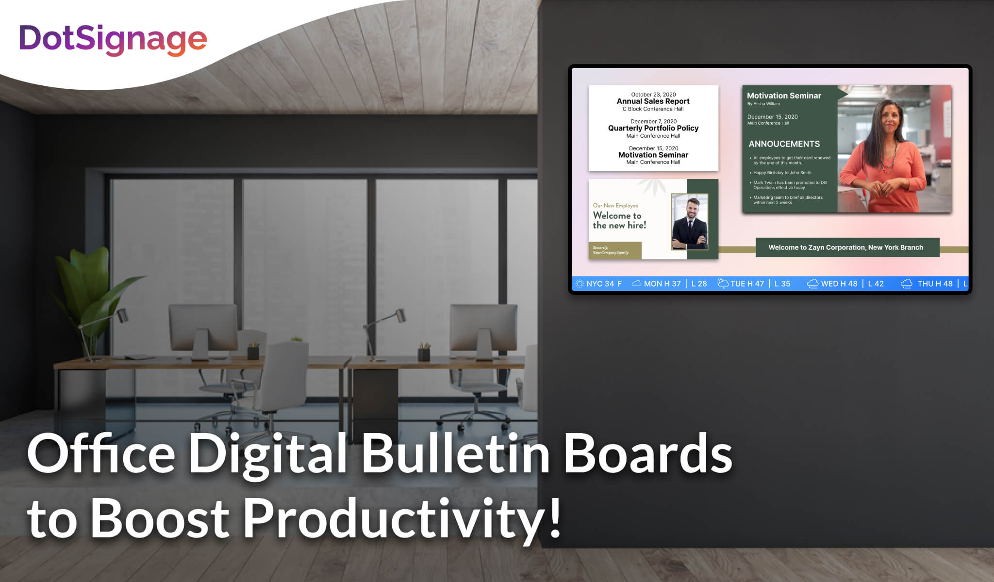 bulletin board digital for corporate office