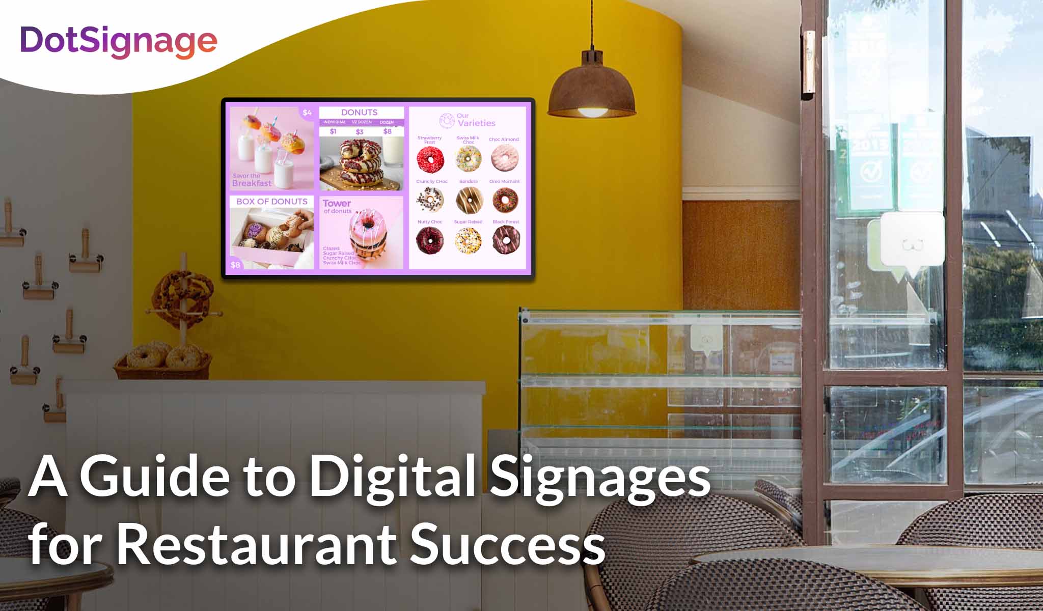 restaurant digital signage menu screen