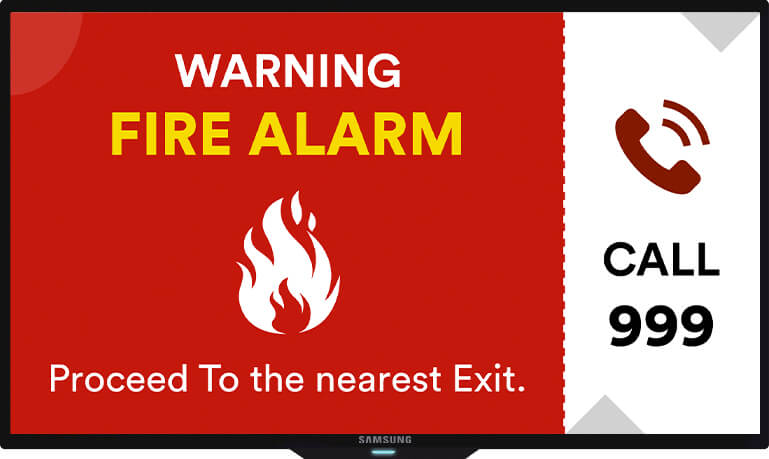 announce emergency message template for tv screen