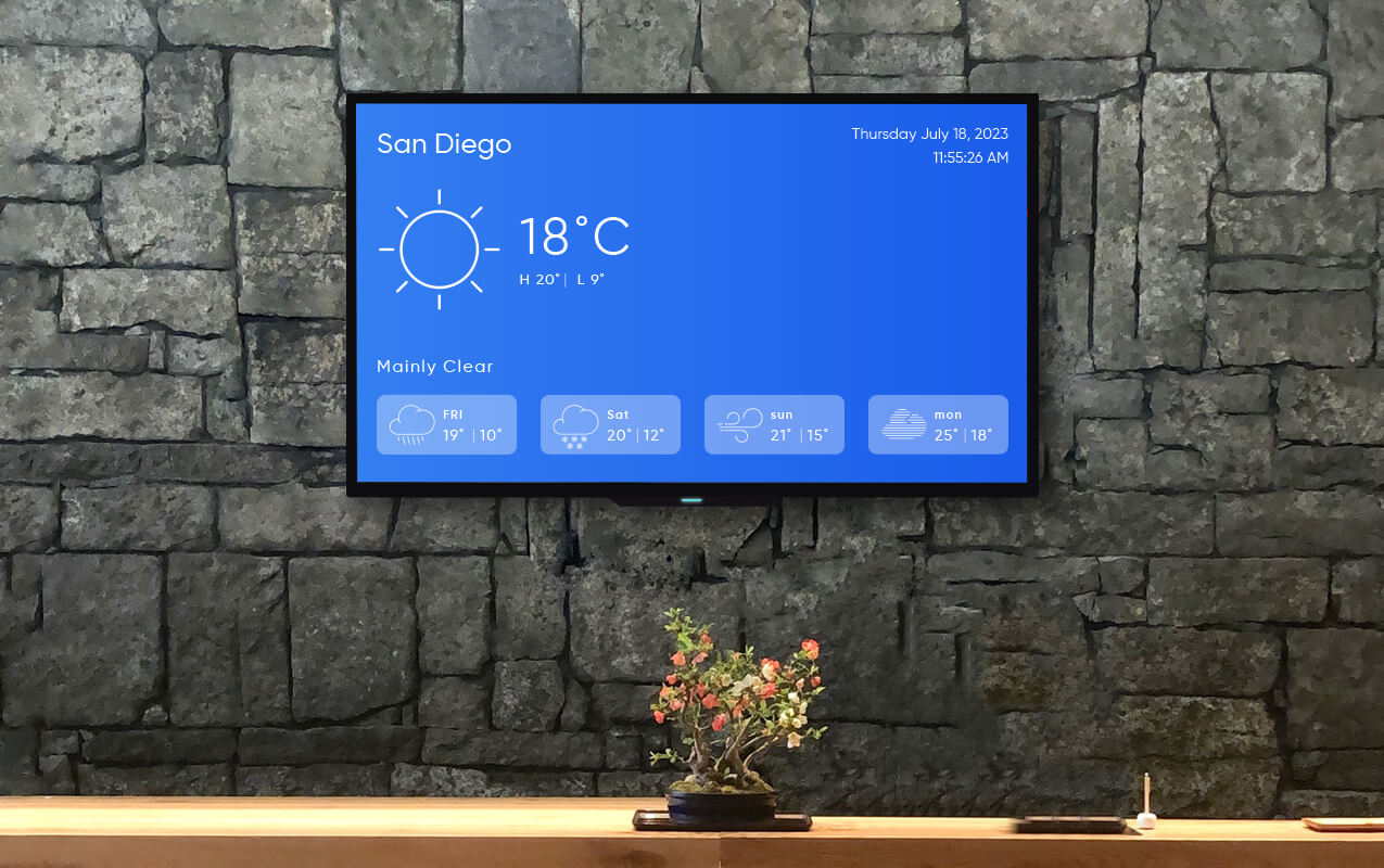 digital signage weather app