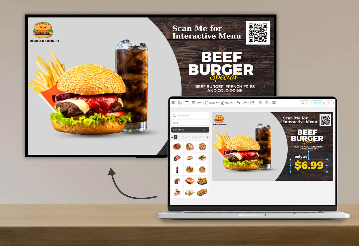 burger menu boards templates editor