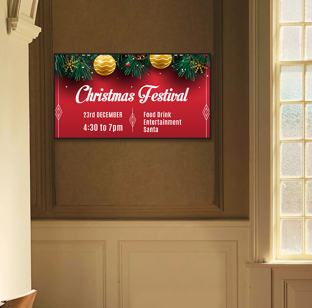 christmas announcement on digital signage