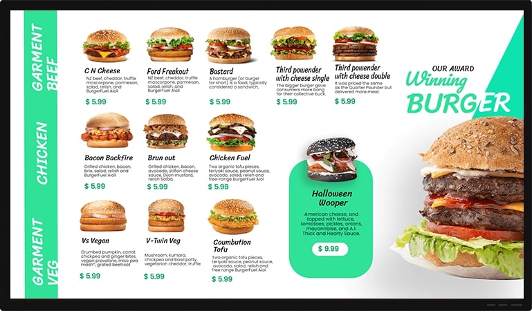 burger menu template design