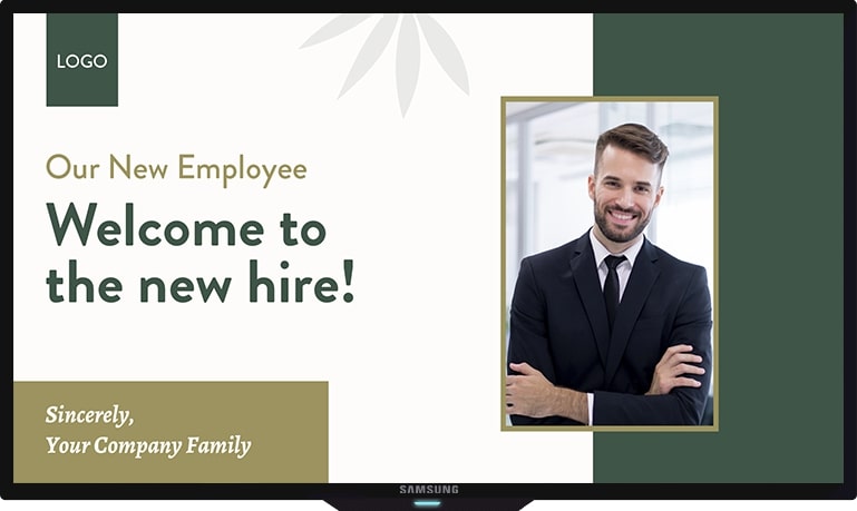new hire welcome message template