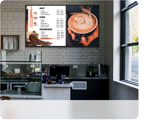 restaurant digital menu display in restaurant