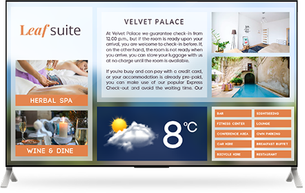 show your hotel event on tv screen