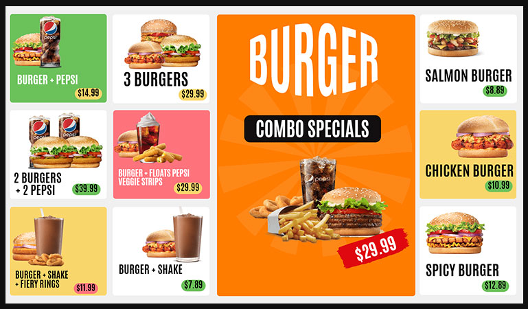 burger digital signage template