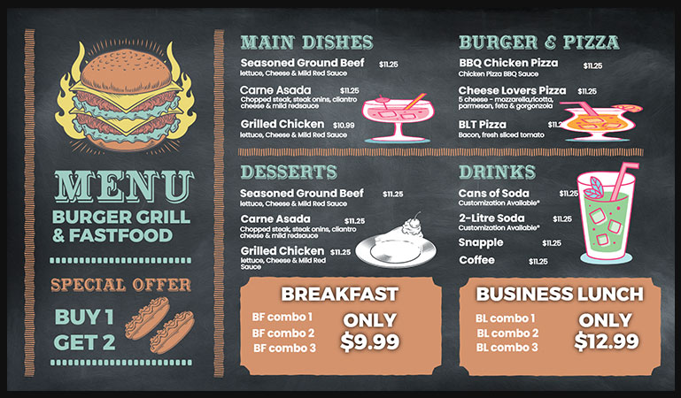 chalkboard theme burger menu