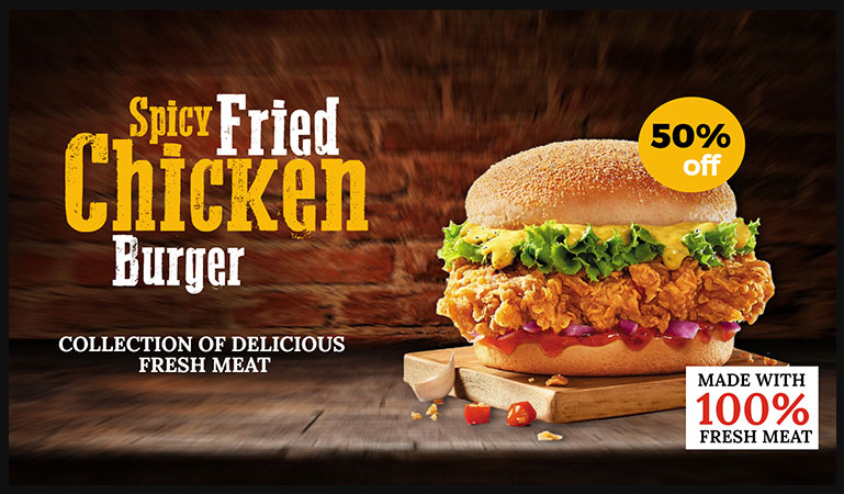 chicken burger offer template