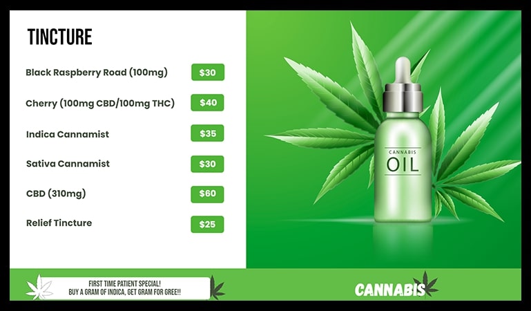 cannabis dispensary digital menu-boards