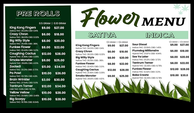 cannabis menu boards software