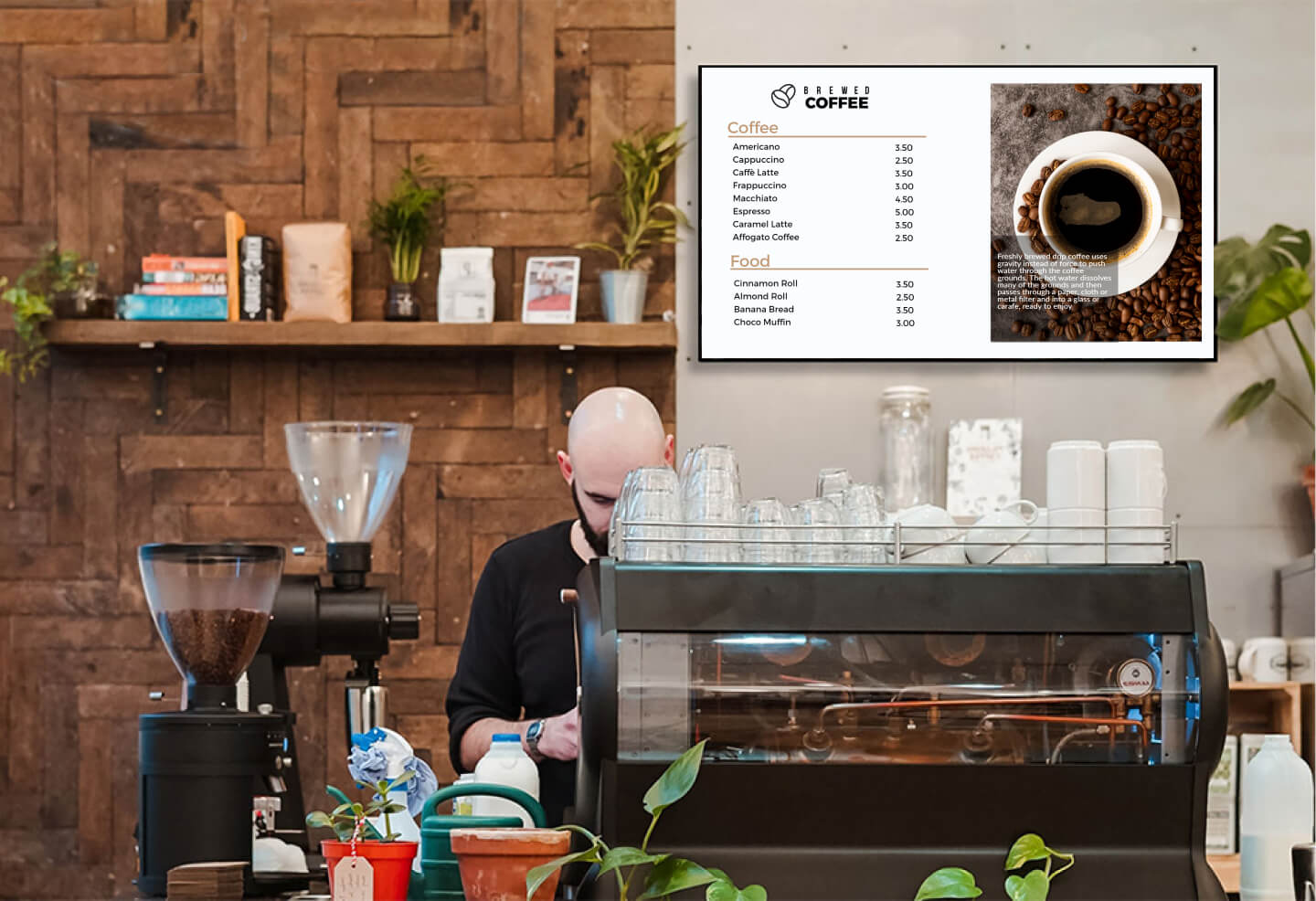 coffee shop digital menu boards