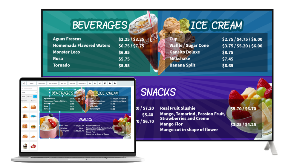 free-easy to edit ice cream menu