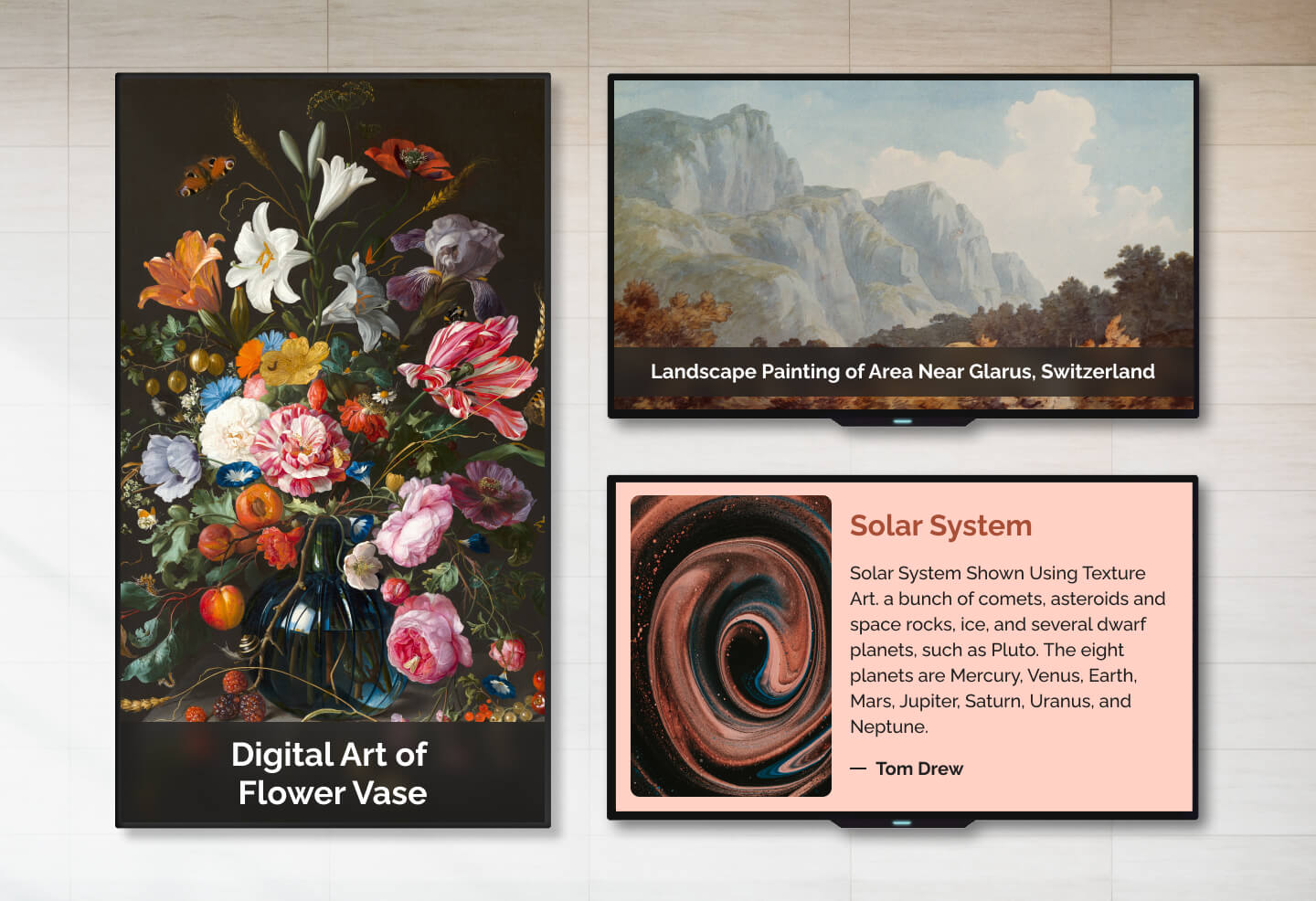 use cases of digital signage in art gallery