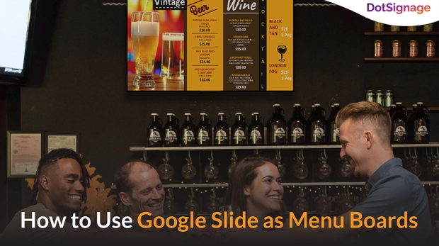 google slide template for digital menu boards