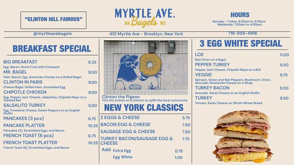 myrtle ave bagels digital menu boards